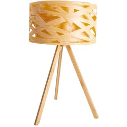 Tischleuchte Beistelllampe Nachttischlampe Schreibtischlampe Bambus-Look H 55 cm