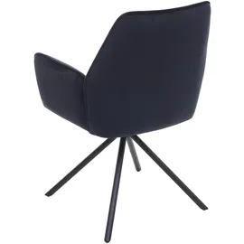 Mendler Esszimmerstuhl HWC-G67 Samt anthrazit-blau