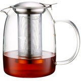 TOYO HOFU Teekanne Glas, Teekanne mit Siebeinsatz,Abnehmbare Abdeckung und Filter,Spülmaschinenfest,Hochwertiges Borosilicatglas,Hitzebeständig Borosilikatglas Dickes Glas Teebereiter,1100ml