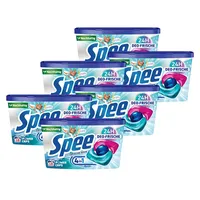 SPEE Power Caps Deo-Frische 6x 18 WL (108 Waschladungen), Vordosiertes Vollwaschmittel mit 4 + 1 Formel, Bekämpft Alltagsgerüche für 24h Frische-Kick, für Temperaturen von 20° - 95° C