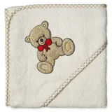 Wörner Kapuzenbadetuch 80 x 80 cm - Teddy Natur