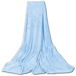 Bestgoodies Mikrofaser Decke blau - babyblau 220x240 cm