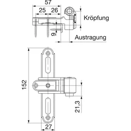 Maco Ladenkreuzband BLR gekröpft schwarz 208750