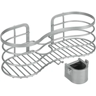 Metaltex Viva Duschstangen Ablage, ohne zu Bohren, Silber