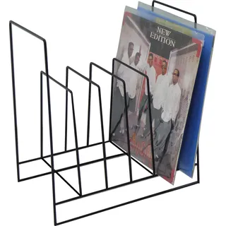 7even Schallplatten Ständer Schwarz XL - LP & 12" Vinyl Aufbewahrung Regal in Black 39cm hoch