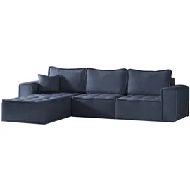kaiser möbel L-förmige Bohoo-Maxi-Ecke in zeitlosem Design Blau Links