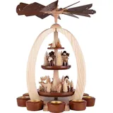 Erzgebirge Palast 3-stöckige Pyramide Im Wald - Exklusiv - 44 cm