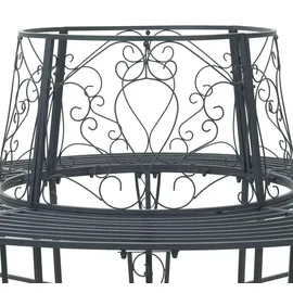vidaXL Baumbank Ø 160 x 89 cm Grau