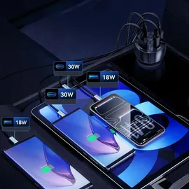 wozinsky Kfz-ladegerät 2x Usb-c 2x Usb-a 60w - Schwarz