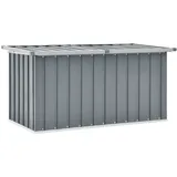 FIRBNUS Aufbewahrungsbox Groß 129x67x65 cm Gartenbox mit Klappdeckel Auflagenbox Gartentruhe Kissenbox Box mit Deckel Gartenboxen Gartenschrank Storage Boxes Grau Verzinkter Stahl