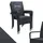 Juskys Yoro Polyrattan Gartenstuhl Schwarz 6 St.
