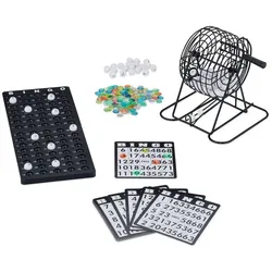 Relaxdays Bingo-Spiel Set für Kinder & Erwachsene Weiß,Schwarz