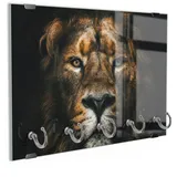 DEQORI Schlüsselbrett 'Der König im Schatten', (1 St), Schlüsselhalter Schlüssel Haken Schlüsselboard modern Schlüsselleiste braun|schwarz