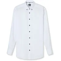 Olymp Businesshemd OLYMP "OLYMP Luxor, modern fit, Button-down", Herren, Gr. 43, Normaler Arm, weiß, 100% Baumwolle, Hemden