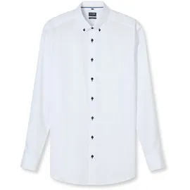 Olymp Businesshemd OLYMP "OLYMP Luxor, modern fit, Button-down", Herren, Gr. 43, Normaler Arm, weiß, 100% Baumwolle, Hemden