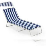 BEST Freizeitmöbel Chiemsee Sonnenliege 180 x 60 x 23 cm Weiß/Blau