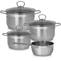 Topf-Set KRÜGER "Manhattan", silber, Töpfe, für Induktions-Kochfelder geeignet