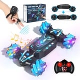 AYIQUTY Ferngesteuertes Auto, RC Stunt Car mit Spray, Lichtern und Musik für Kinder, 4WD 2,4 GHz Ferngesteuert mit Handsteuerung 360° Crawler Geschenk für Jungen und Mädchen (RC Stunt Auto)