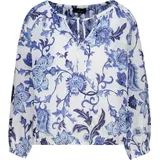 Monari Langarmbluse Blumendruck allover Blau 40