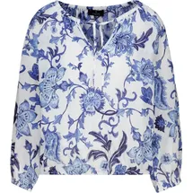 Monari Langarmbluse Blumendruck allover Blau 40