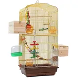 NESPIQ Vogelvoliere Vogelkäfig Retro-Vogelkäfige, Großer Vogelkäfig, Quadratisch, Gold, Tragbar, Langlebig, Vogelhäuschen, Träger Für Zuhause Vogelhaus Papageienkäfig