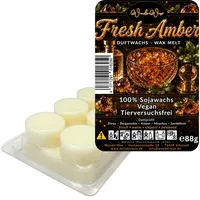 WonderWax Duftwachs WonderWax® Duftriegel 6 x Duftwachs Kreise Weiß, 100% Sojawachs (Fresh Amber), Duftrichtung: Fresh Amber