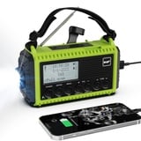 Kurbelradio DAB Radio, Baustellenradio mit Akku 5000mAh Wiederaufladbare, UKW/DAB Plus Radio, Akku Radio Notfall Ausrüstung mit LED Taschenlampe & Leseleuchte,SOS-Alarm für Camping, Blackout