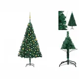 vidaXL Künstlicher Weihnachtsbaum mit Beleuchtung & Kugeln Grün 180 cm