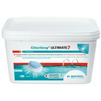 BAYROL Chlorilong ULTIMATE 7 - Pool Desinfektion - 7 in 1 Chlortabletten 300g, sehr hoher Aktivchlor Gehalt, langsam löslich - 4,8 kg