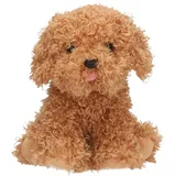 DEPESCHE 13514 TOPModel - Kuscheltier Hund Braun, 16 cm großes Plüschtier mit lockigem Fell und rosa Zunge