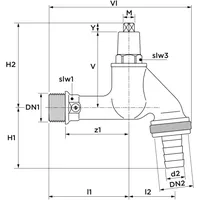 aalberts Auslaufventil DN 15 matt-chrom