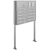 AL Briefkastensysteme Durchwurfbriefkasten 10 Fach Silber