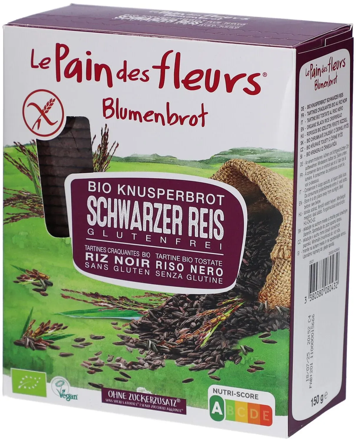 Blumenbrot – Knusprige Schwarzer Reis Schnitte