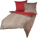Traumschlaf Mako-Satin Texture Rot 200 x 220 cm + 2 x 80 x 80 cm