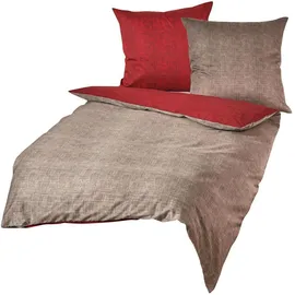 Traumschlaf Mako-Satin Texture Rot 200 x 220 cm + 2 x 80 x 80 cm