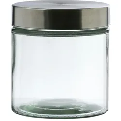 Vorratsdose S Glas mit Edelstahldeckel 0,85 Liter Glasbehälter Vorratsglas