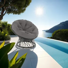 Tectake Rattansessel Gargano 92 x 80 x 80,5 cm schwarz 1 St.