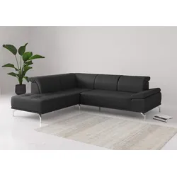 Ecksofa PLACES OF STYLE "Caluna", schwarz, B:274cm H:81cm T:235cm, Sofas, Inkl.Sitztiefenverstellung
