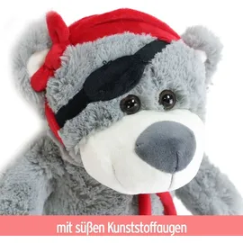 BEMIRO Piratenbär Teddy aus Plüsch in grau - ca- 33 cm