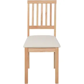Beliani Esszimmerstuhl Orono Holz Braun/Beige 2er Set