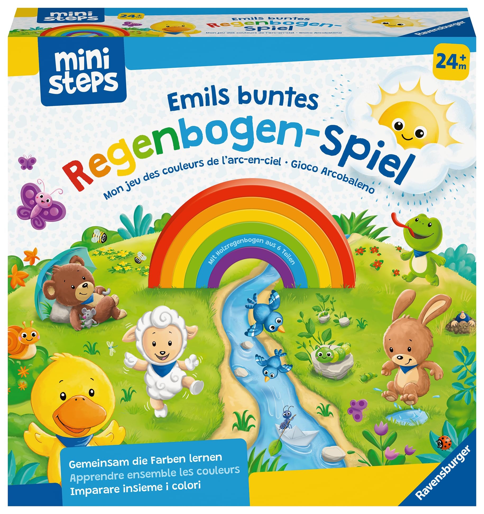 Ravensburger ministeps 4582 Emils buntes Regenbogen-Spiel, erstes Spiel zum Farbenlernen, Spielzeug ab 2 Jahren