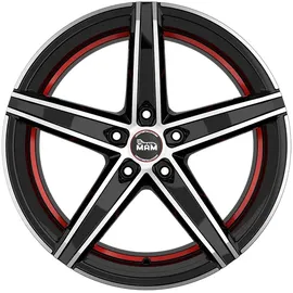 MAM Wheels Ox-18 Black Front Polish Red Inside 8.5x19 ET 35 5/120 Alufelge schwarz