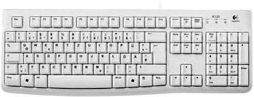 Logitech K120 Keyboard USB Tastatur Deutsch, QWERTZ Weiß Spritzwassergeschützt
