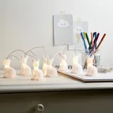 MARELIDA LED Lichterkette Bunny 10 weiße Häschen mit warmweißen LED - 1,35m - Batterie - Timer