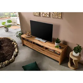 Massivmoebel24 PURE OAK TV-Lowboard 191x45x50 cm Beige Massivholz