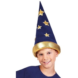 Boland Kostüm Zauberer Hut für Kinder, Märchenhaftes Zubehör für Karneval, Fasching und Mottoparty blau