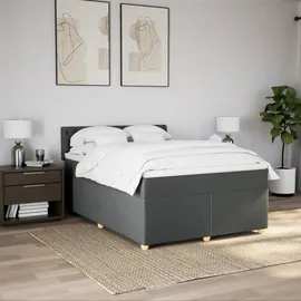 vidaXL Boxspringbett 140 x 200 cm Dunkelgrau