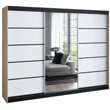 A&J MöbelLand Schiebetürenschrank VILUNO 200 x 215 x 59,5 cm Weiß