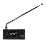 SI4732 Taschenradio 0.5-108MHz, Mini-Empfänger, 1,9" IPS Farbdisplay, AM FM LSB USB, 800MAh Akku(Black-Pull Rod)