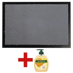 HAMAT Fußmatte »Candy« inkl. Flüssigseife »Naturals - Milch & Honig« grau, 40 cm
